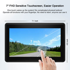 FOOKOO HD 7-inch Magnetic Solar Wireless Backup Camera System (DCMX701)