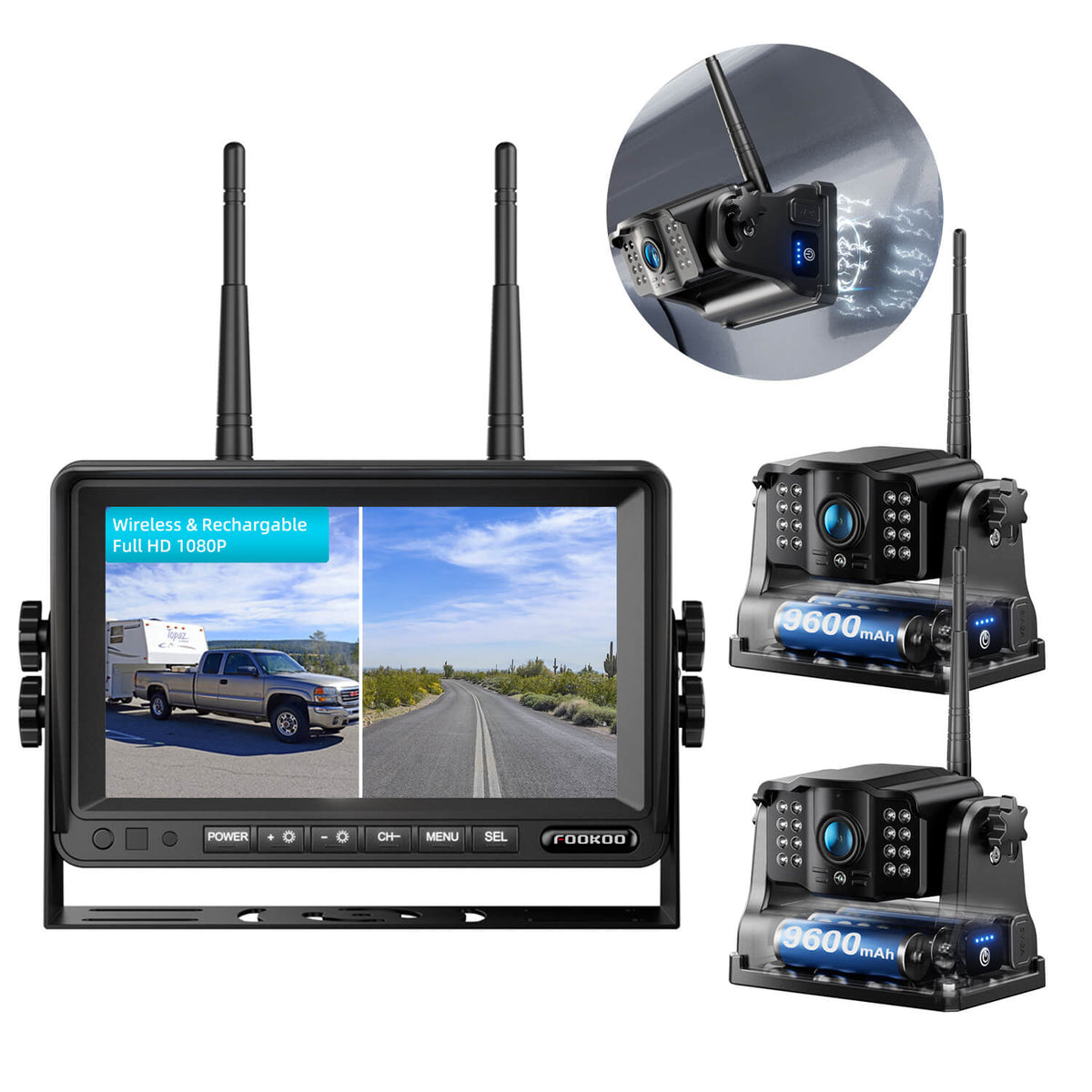 FOOKOO HD  7-inch Magnetic Wireless Backup Camera System (DCX702)