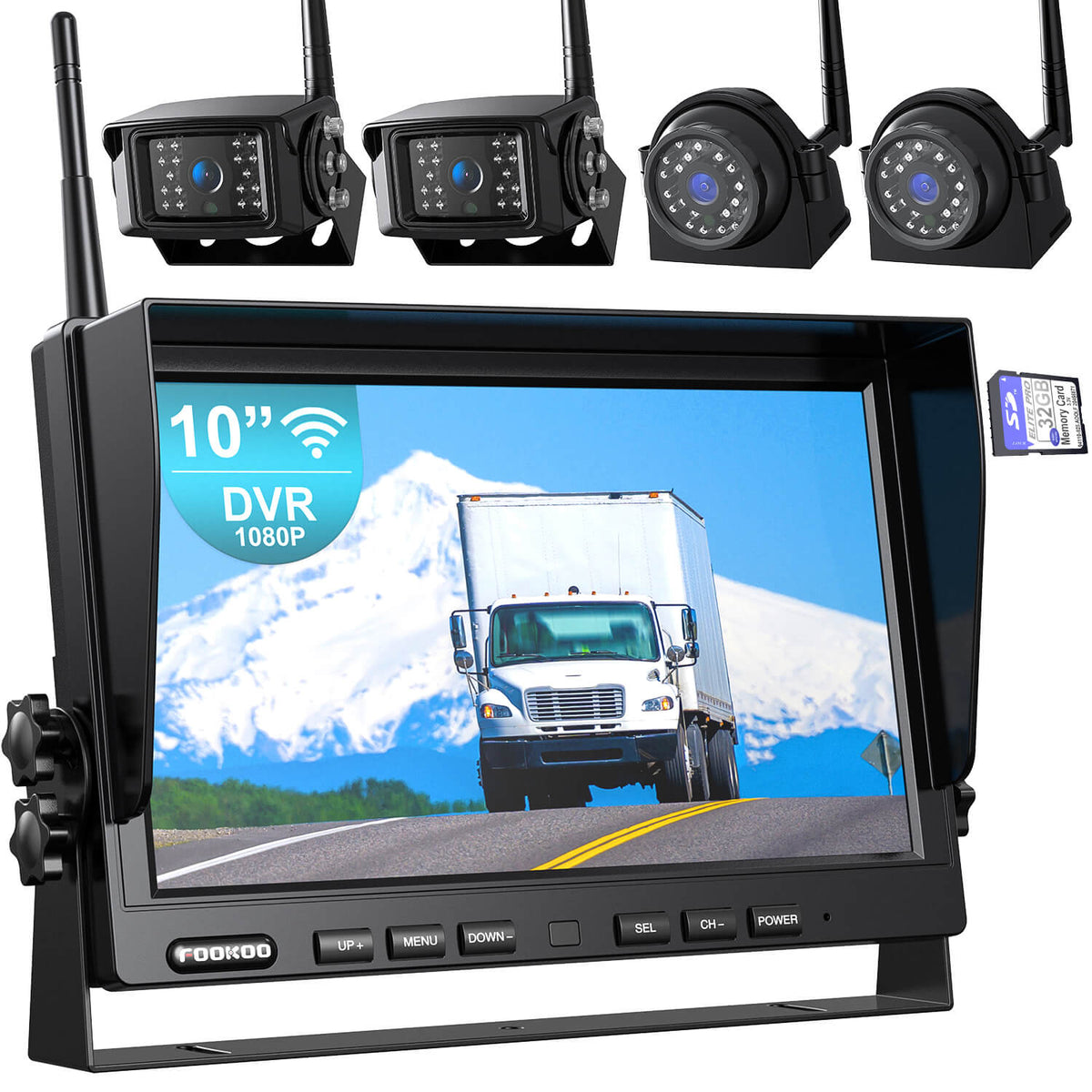 FOOKOO HD 1080P 10-Inch Wireless Backup Camera System (DW104SL)