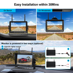 Fookoo HD 1080P 7-Inch Wireless License Plate Backup Camera System (DW7CT)