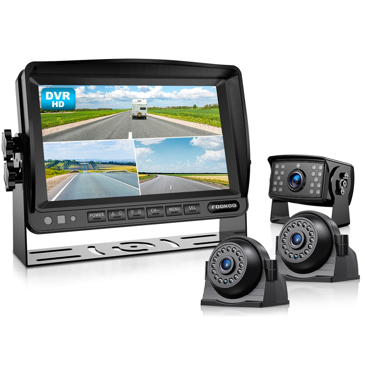 FOOKOO HD 1080P 7-Inch Wired Backup Camera System (DY703)