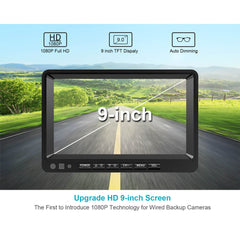 FOOKOO HD  9-inch 1080P Wired Backup Camera System Kit  (DY901)