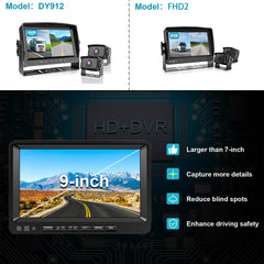 FOOKOO HD 1080P 9-Inch Wired Backup Camera System (DY912)