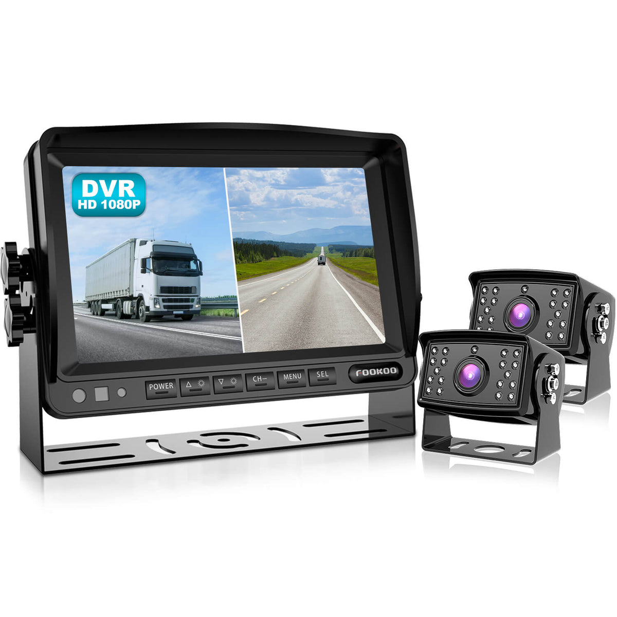 Fookoo 7” 1080P Wired Backup Camera System (FHD2)